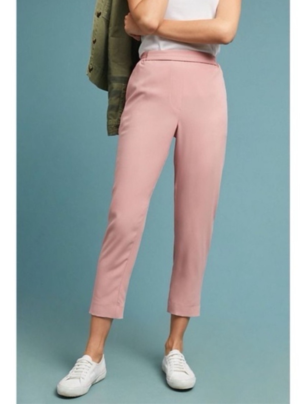 Anthropologie The Essentials Pull On Trousers in Rose